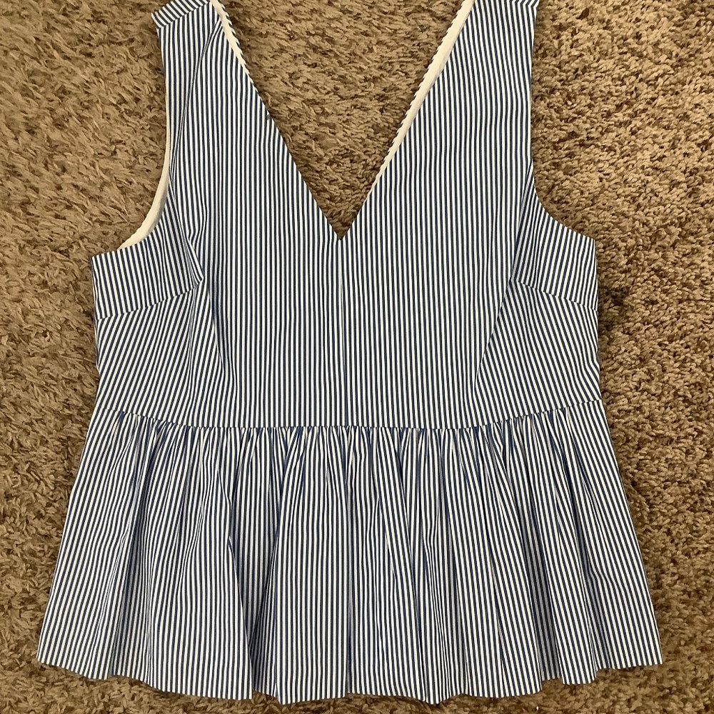 J. Crew blue & white striped top
